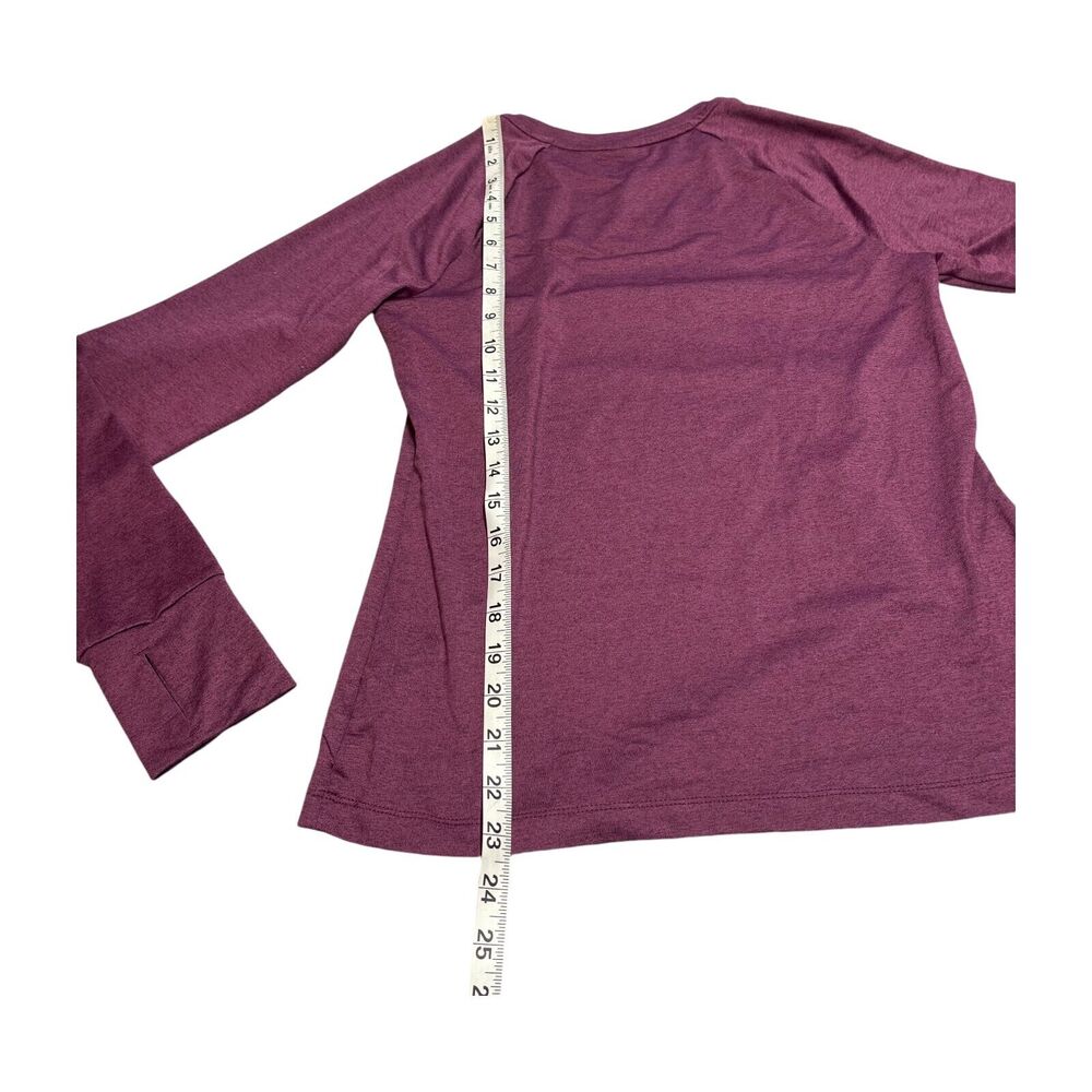 Athletic Works Shirt Women's Small Purple Thumb Hole Sleeve Crew Neck Running - Picture 6 of 7